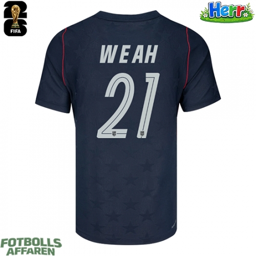 Förenta stater Timothy Weah #21 Bortatröja VM 2026 Kortärmad